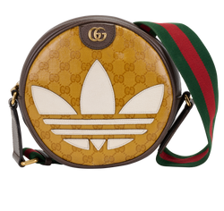 X Adidas Ophidia Round Crossbody, Canvas/Leather,  Brown/Mustard, 2*